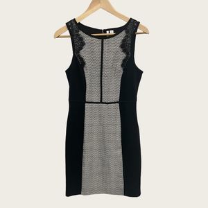 Elle Tweed and Lace Sleevless Sheath Dress Size 4 